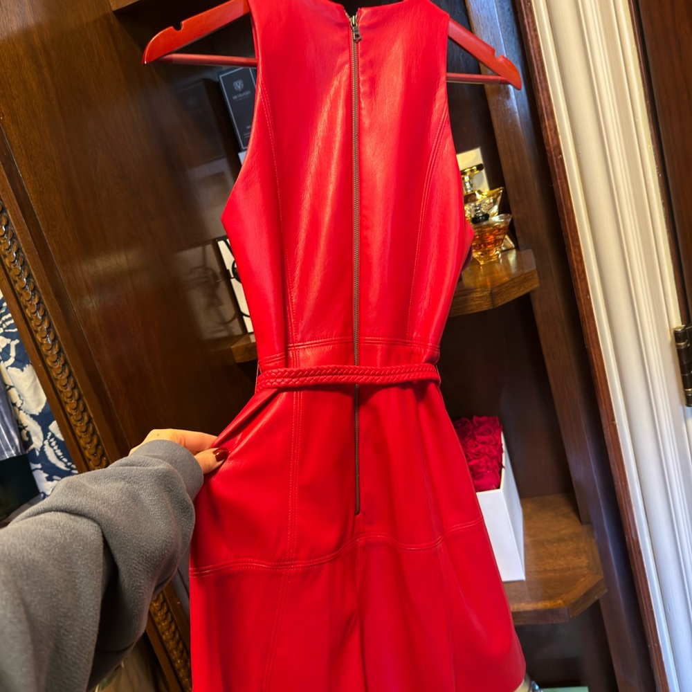 Alice + Olivia Leandra Faux Leather Minidress Size 2 - Picture 7 of 8
